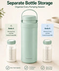 Skip The Ice Pack Struggle Portable Breast Milk Cooler Keeps Fresh Up To 24 Hours Durable Design For Two Bottles with organized storage.