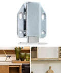 Ultra Smooth Push To Open Cabinet Door Catch Lock Spring Loaded Zinc Alloy Hardware Fits Kitchen Cupboard Drawer Latch Silver detail image.