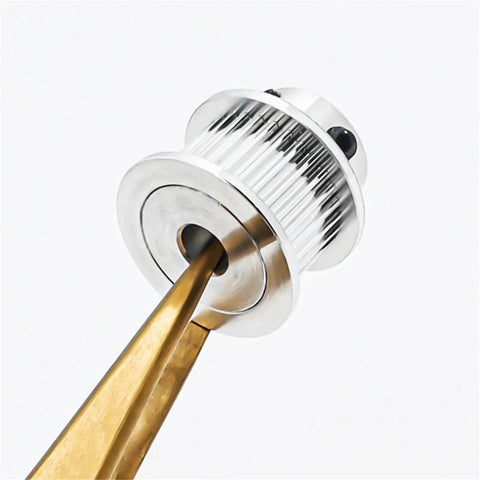 Awesome 20T And 40T HTD 3M Timing Belt Pulley Set With Dual Reduction Ratios Smooth Power Transmission For Custom Machinery Using High Quality Aluminum Alloy Synchronous Wheel Kit, silver aluminum pulley close-up
