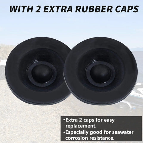 Two black rubber trailer axle dust caps for 1.98-inch hub, fits 2000-3500 lb Dexter axles
