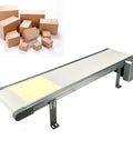 Compact LED Conveyor Belt For Factory Cargo 170X300mm with optical inspection and aluminum build, shown with boxes.
