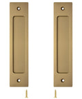 Rectangular Recessed Sliding Door Pulls 2 Pack Champagne Gold Flush Pull Aluminum Alloy Closet Door Finger Pulls with screws