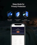 Privacy features on mobile app screen for 2K Plus Indoor Security Camera With 360 Degree Coverage, 4MP Night Vision, Auto Motion Tracking.