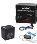 Built Tough Rock Solid Breakaway Brake Kit For RV and Travel Trailer Towing with 12V battery and wiring connections.