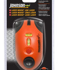 Interior Range Laser Level With 30 Ft Projection in package, high visibility orange with horizontal and vertical leveling vials.