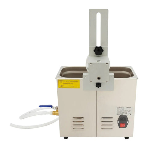 Pxolerig 6.5L Commercial Vinyl Record Cleaner With Adjustable Timer And Temp Control, front view with controls and water inlet.