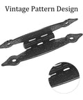 4 Pack 3.5 Inch Antique H Shape Cabinet Hinges Black Flat Flush For Cupboard Wardrobe Boxes Drawers Durable Steel Construction