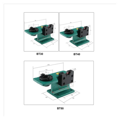 Professional Grade CNC Tool Holder BT30 BT40 BT50 Solid Locking Fixture with dimensions for secure milling and lathe use.