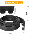33Ft Landscape Edging Kit With Four Inch High Paver Border Edging And 30 Stakes Included Keeps Flower Beds, Lawns, And Yards Looking Sharp, Neat And Clean, Black shown with product size details.
