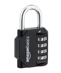 Four Digit Combination Lock Black Two Pack With Easy Read Side Window Durable Zinc Alloy Build 10,000 Codes For Luggage Gym Lockers Bikes And More Everyday showing numbers