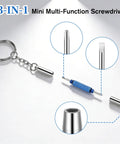 Handy 3-In-1 Eyeglass Repair Kit With Keychain Screwdrivers Stainless Steel Precision Mini Tools diagram and components