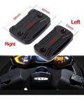 Top view of CNC Aluminum Dope Brake Fluid Reservoir Cap for motorcycle front brake AK550 2017-2021, includes measurements.
