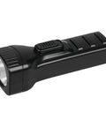 Black flashlight from 38 Piece Compact Car Tool Kit With Zipper Case Emergency Trunk Kit Featuring SAE And Metric Tools.
