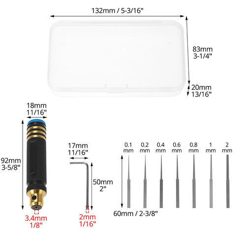 Hardcore Tungsten Steel Scribing Chisel Set featuring seven ultra slick blades in a durable case for precision crafting.