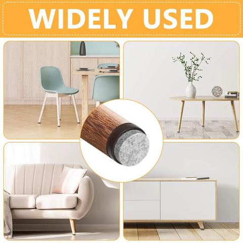Heavy Duty Screw In Felt Pads 60 Pack 28Mm Chair Glides for Tables and Sofas on furniture legs in modern room setting.
