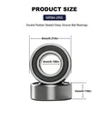 Compact 4mm Inner Diameter 8mm Outer Diameter 3mm Bore Deep Groove Ball Bearings with Double Rubber Sealed Shields, Chrome Steel