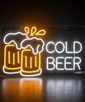 Cold Beer Neon Sign For Pub And Home Bar 12V LED Neon With Flexible PET Backboard Durable Light For Man Caves Garages And Clubs