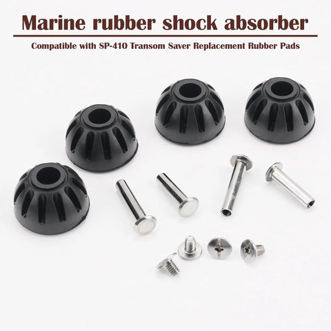 Transom Saver Boat Rubber Shocks SP 410 Replacement parts with bolts shown for durable hull shock absorption installation.