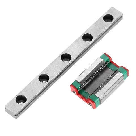 LML9B 100mm Miniature Linear Motion Rail Kit For CNC Machines And 3D Printers, rail with block, metal, top view, compact design