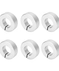 Six Piece Lightweight Aluminum Alloy Shaft Collar Set Clamping Lock Rings To Fix Shafts And Bits With Anti Rust Coating Good For Garage And Workshops Where Stability Matters Most This Quality Kit Keeps Hardware Locked Firm Without Loosening Giving Safe. six aluminum shaft collars on white