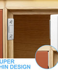 Four Pack Ultra Thin Magnetic Door Catch Set With 3.7mm Stainless Steel Magnets Delivers 15Lb Hold, mounted on cabinet