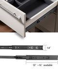 Full Extension Drawer Slides 12 Inch Pair With Side Mount Metal Ball Bearing Rails, installed in kitchen drawer