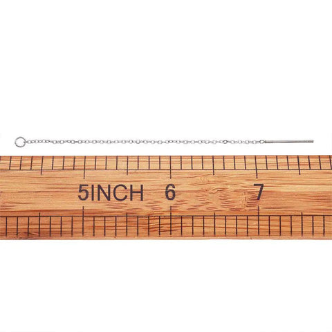 Hypoallergenic Stainless Steel Long String Ear Threads 3.54 to 3.7 Inch Tassel Chain Earrings With Loop and 20 Gauge Pin, Dope Dangle Ear Jewelry For Daily Wear And Multiple Piercings. Stainless steel ear thread shown beside ruler