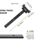 12 Inch Black Door Hinges Set For Gates And Barn Doors Includes 12 Mounting Screws And 2 Hinges Tough As Nails Heavy Duty 4mm Iron