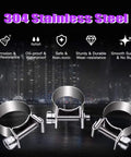 Front view of three 304 stainless steel mini fuel-injection hose clamps with bolts, assorted sizes