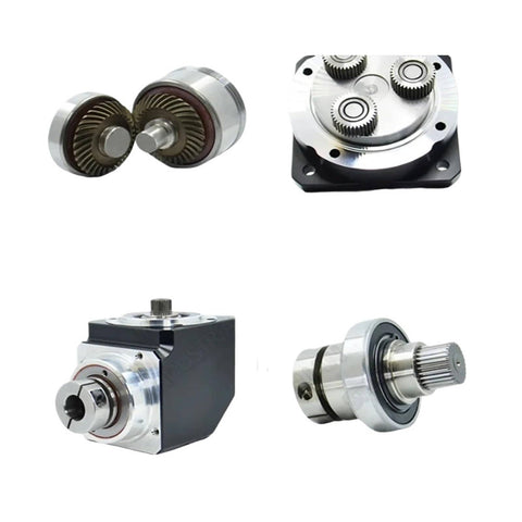 Beefy 90 Degree Planetary Reducer Gearbox for NEMA 23 and NEMA 34 servo motors, showcasing internal gears and shafts