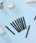 10 Pack Hair Extension Loop Tools And Needle Threaders for Easy Stringing And Styling, lightweight plastic handles displayed.