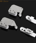 Push To Open Cabinet Latch Locking Device 1 Pack For Easy Access, Sturdy Alloy Gate Lock components displayed on black surface