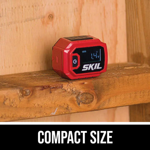 Compact Digital Level With Line Laser For Quick, Accurate Leveling Real Time Display And Easy Alignment Laser Line Projection On Walls Or Floors Built In Protractor Lightweight And Handy For Tight Spots And On The Go Projects, compact red digital level on wood beam