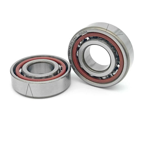 Premium Grade 7001AC Angular Contact Ball Bearings Abec 5, 12x28x8mm, single row, open cage design for heavy duty machinery.