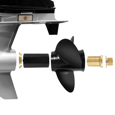 16 Inch Outboard Propeller 3 Blade Aluminum 16 Diameter 13 Pitch Right Hand 15 Tooth OEM 48-78114A45 Replacement disassembled view