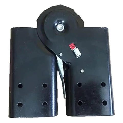 Badass Aluminum Locking Joint Hinge For Folding Ladders With Adjustable Angle Positioning And Secure Multifunction Buckle For Top Shelf Construction And Diy Work, showing the hinge's locking mechanism.