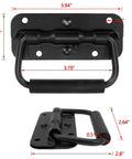 Spring Loaded Pull Handles For Tool Boxes And Trunks Surface Mounted Black Pull Handles With 13mm PVC Grip 3x1 inch size front and side view