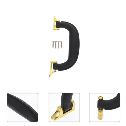Vintage Gold Cabinet Handles 5Pc Set For Kitchen Cupboards And Furniture, Retro Drawer Pulls with screws, black and gold design