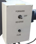 Control panel of 36 Inch Throat Electric Bead Roller For Sheet Metal 20 Gauge Capacity Motorized Rotary Forming Machine with forward and reverse switches.