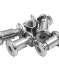 Straight Up Premium M6 X 8mm Screw Post Binding Screws For Leather Crafting And Bookbinding With Hex Key, Set Of Twelve rust proof stainless steel fasteners pile.