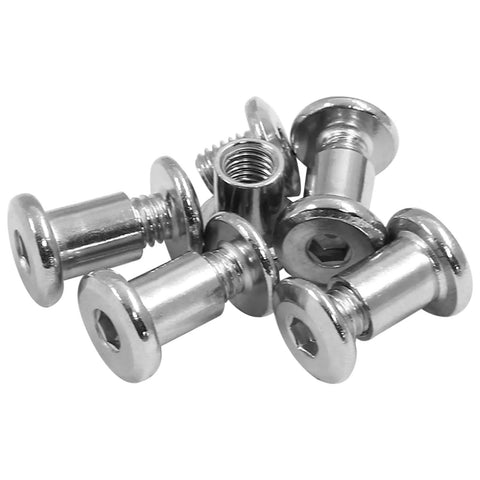 Straight Up Premium M6 X 8mm Screw Post Binding Screws For Leather Crafting And Bookbinding With Hex Key, Set Of Twelve rust proof stainless steel fasteners pile.
