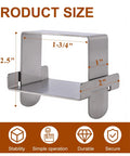Stainless Steel Leaf Spring Clamp Kit 4 Pcs For 1-3/4 Inch Wide Springs Bend Repair Clips detailed size illustration