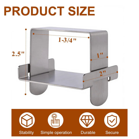 Stainless Steel Leaf Spring Clamp Kit 4 Pcs For 1-3/4 Inch Wide Springs Bend Repair Clips detailed size illustration