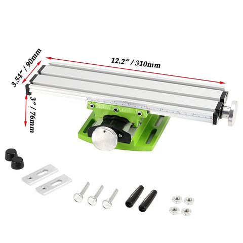12.2 Inch Mini Milling Machine Worktable with Compound Drilling Slide Table and accessories