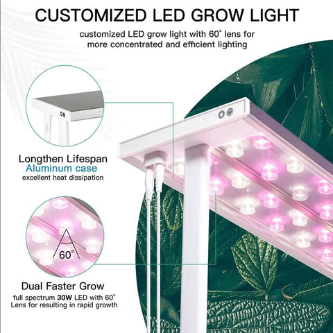 LED grow light detail with aluminum case for Big Indoor Hydroponic Growing System Kit With Trellis Smart Garden