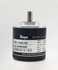 Absolute Rotary Encoder TRD-J1000 Series Boss Level Precision With RZW RZL RZC Variants, shown front view with specifications