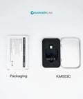 KM003C Portable USB C Fast Charging Tester With PD 3.2 And QC5.0 shown open in packaging next to box