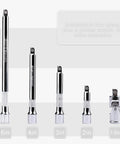 Five Piece Quarter Inch Drive Extension Bar Set With Four Extensions 2 Inch 3 Inch 4 Inch 6 Inch Plus Universal Joint Socket
