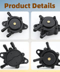 Fuel Pump And Fuel Filter Kit With Fuel Line Replacement for John Deere Lawn Tractors in black detail views