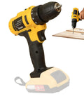 Straight Up Heavy Duty Cordless Drill With Quick Change Chuck and Cushioned Hand Grip, showcasing keyless chuck and ergonomic grip.